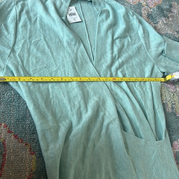 J. Jill Sweater Women's Petite Medium Faux Wrap Long Sleeve Blue NWT - Picture 3 of 4